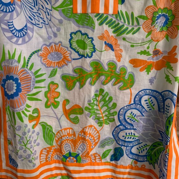 Gretchen Scott Floral Striped Women's Small V-Neck Relaxed Tunic Top Blouse EUC - Picture 6 of 12